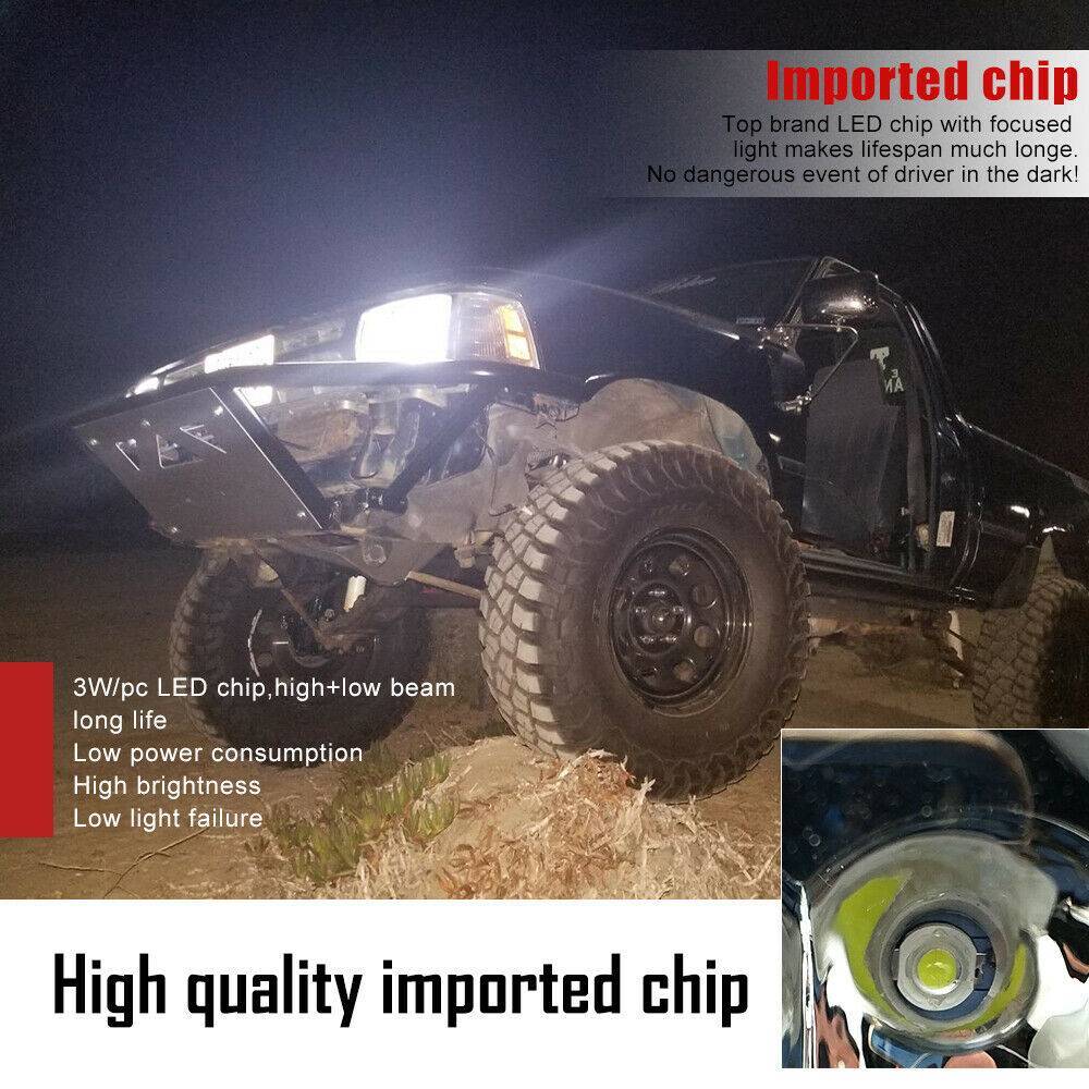 4PCS H6054 5x7" 7x6" LED Headlight High/Low Beam