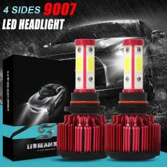 4PCS 9007 HB5 COB LED Headlight CANBUS Kit High and Low Beam Bulb 6000K White