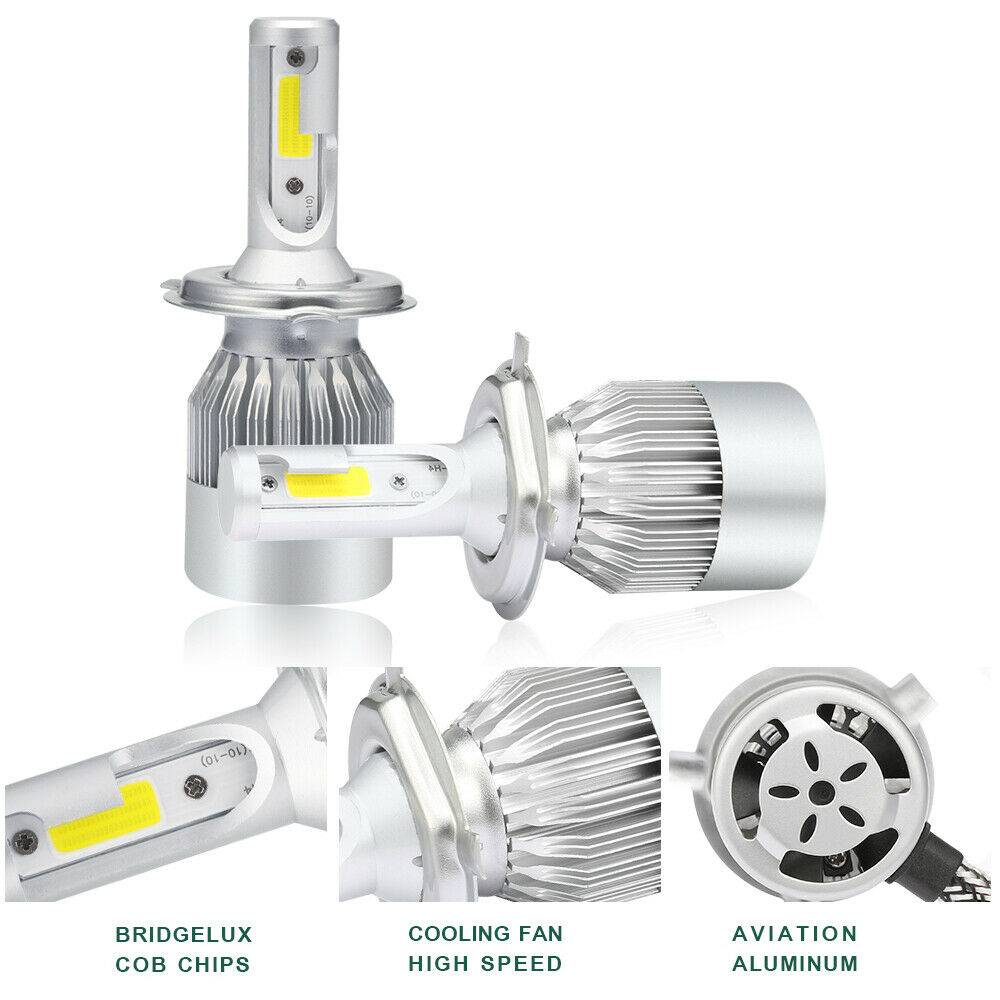4PCS H4/9003 CREE LED Headlight Conversion Kit High/Low Beam 6000K Light Bulbs