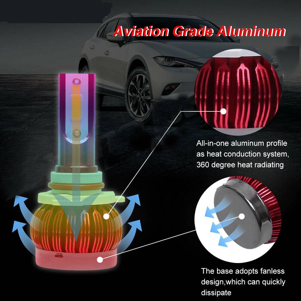 4x 9005 9006 Combo LED Headlight Kit Hi/Lo Beam Bulbs 3000K Super Yellow Light