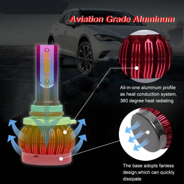 4x 9005 9006 Combo LED Headlight Kit Hi/Lo Beam Bulbs 3000K Super Yellow Light