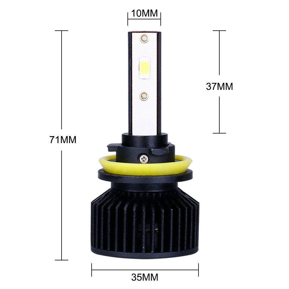 2x H11 CANBUS LED Headlight Kit High Low Beam Bulb Super White 6000K