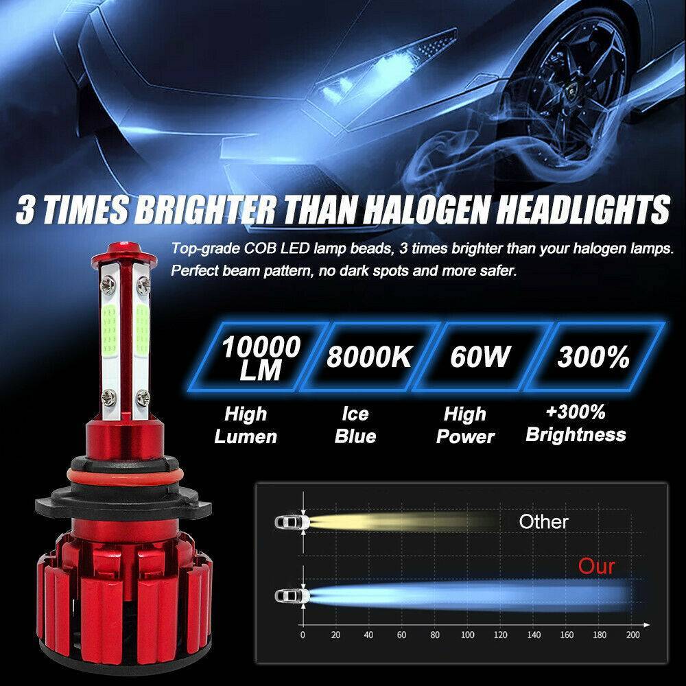 6PCS 9005 9006 H11 LED Combo Headlight Fog Light Kit High Low Beam Bulb 8000K