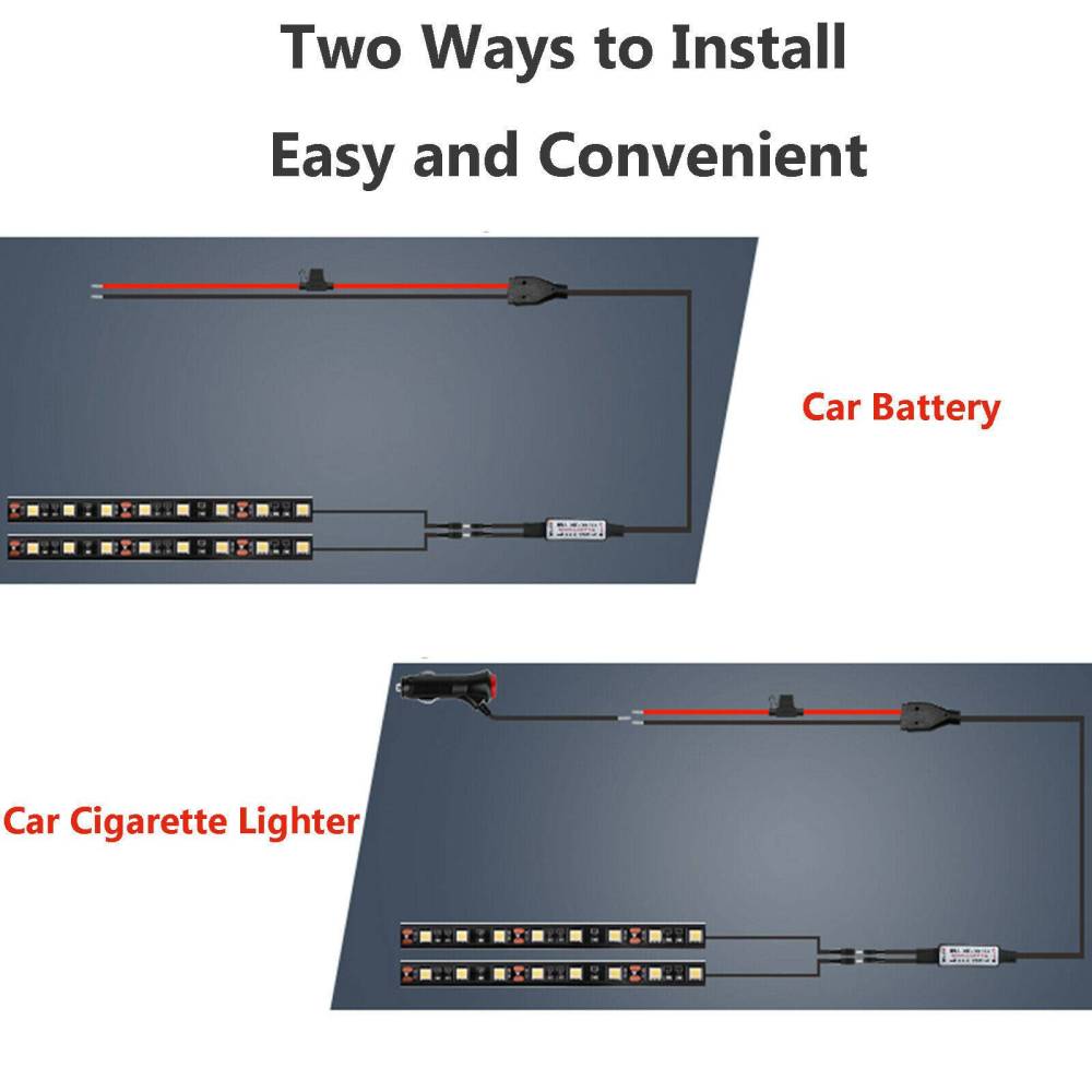 2X60"RGB Multicolor Truck Bed Light Strip Kit APP Bluetooth Control Jeep Pickup