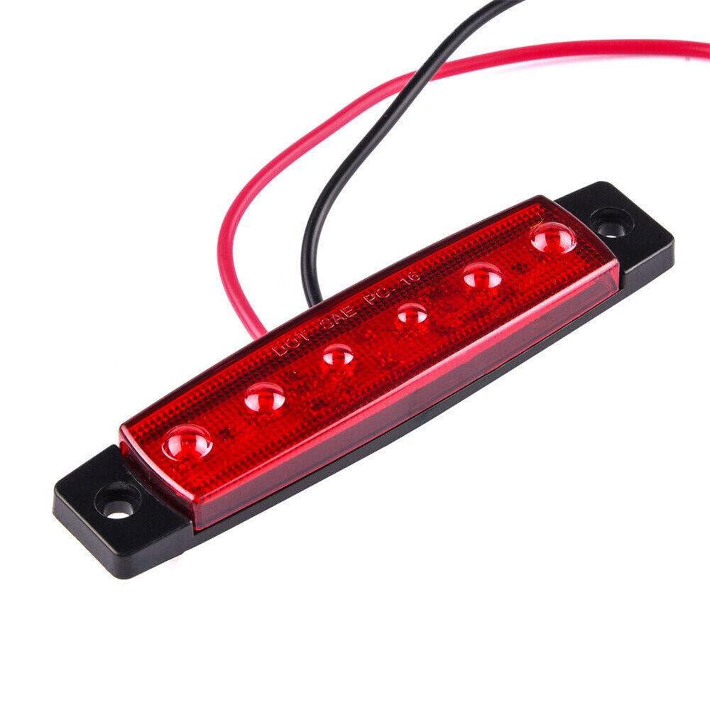 5PCS 3.8inch 6 LED Car Warning Light Red Light