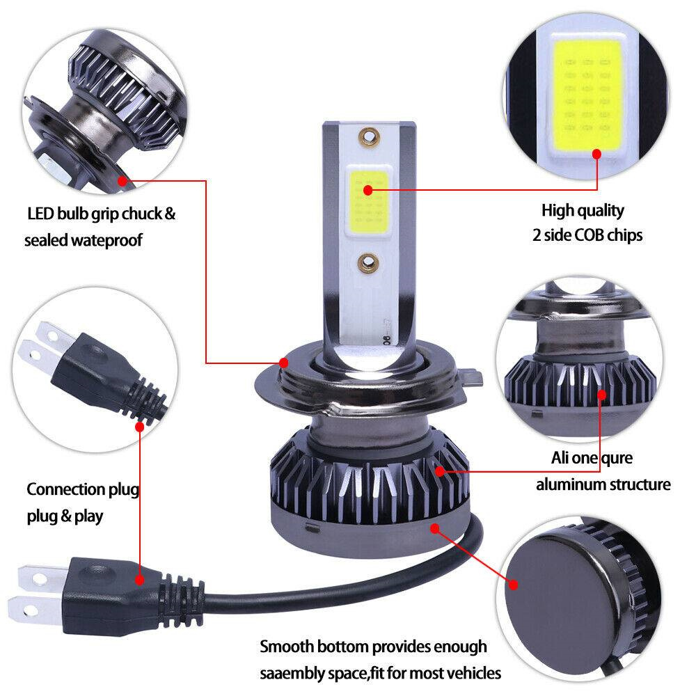 2x H7 LED Headlight Bulb Kit High/Low Beam 8000K Super Blue 26000LM Light Bulb