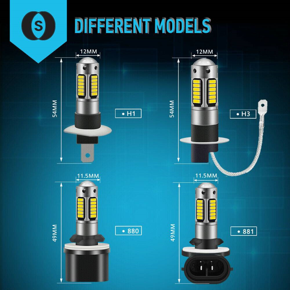2Pcs H1 LED Headlight Bulbs Conversion Kit Hi/Low Beam Fog Light 35W White