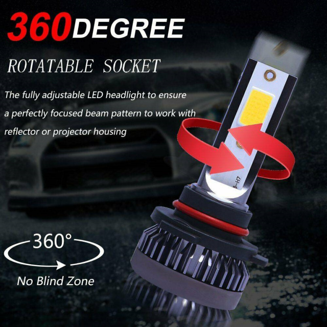 2x H11 H8 H9 9005 9006 HB4 LED Headlight Bulb Kit Low Beam 8000K Ice Blue Light