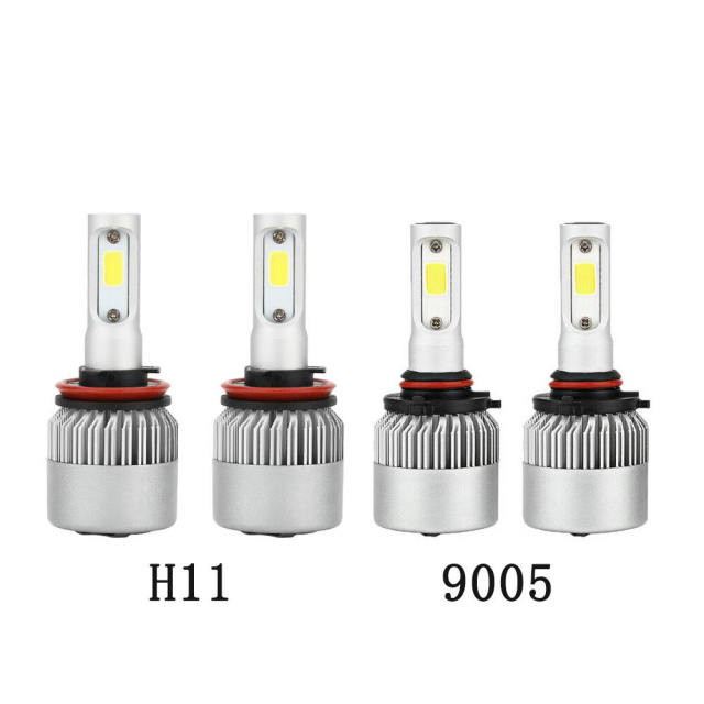 4PCS Combo 9005 H11 LED Headlight Bulb High Low Beam 6000K White Conversion Kit