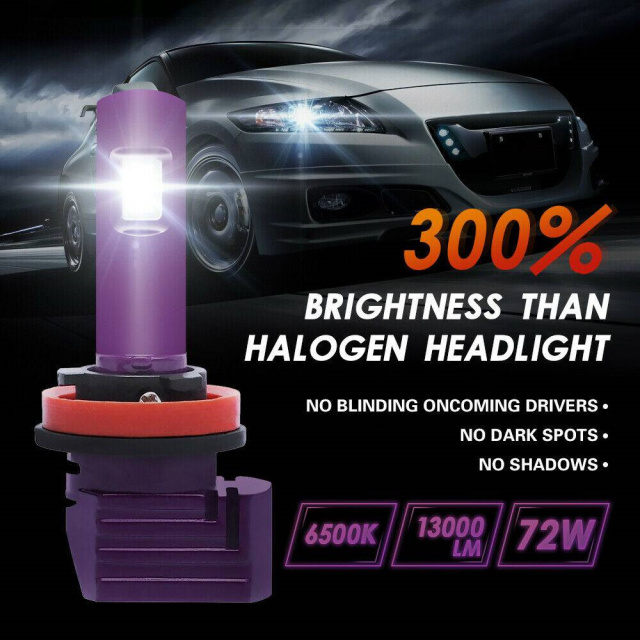 2x H11 H8 H9 XHL LED Headlight Kit Fog Light High/ Low Beam Bulbs Kit White