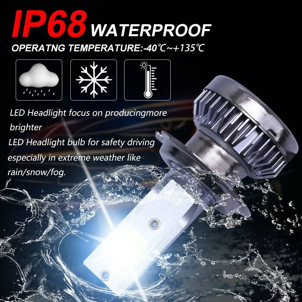 2x H7 LED Headlight Bulb Kit High/Low Beam 8000K Super Blue 26000LM Light Bulb