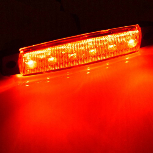 5PCS 3.8inch 6 LED Car Warning Light Red Light