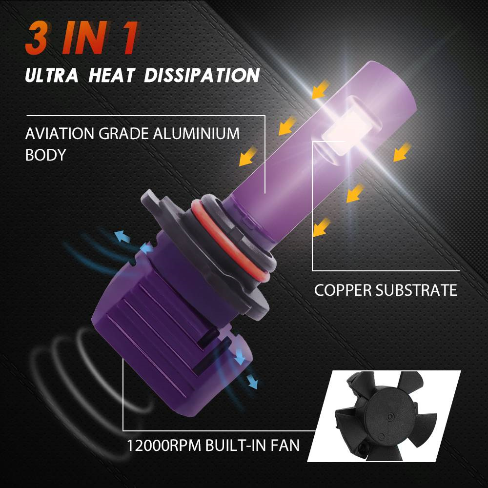 2PCS H11 LED Headlight Conversion Kit Fog Light High And Low Beam Bulb Kit