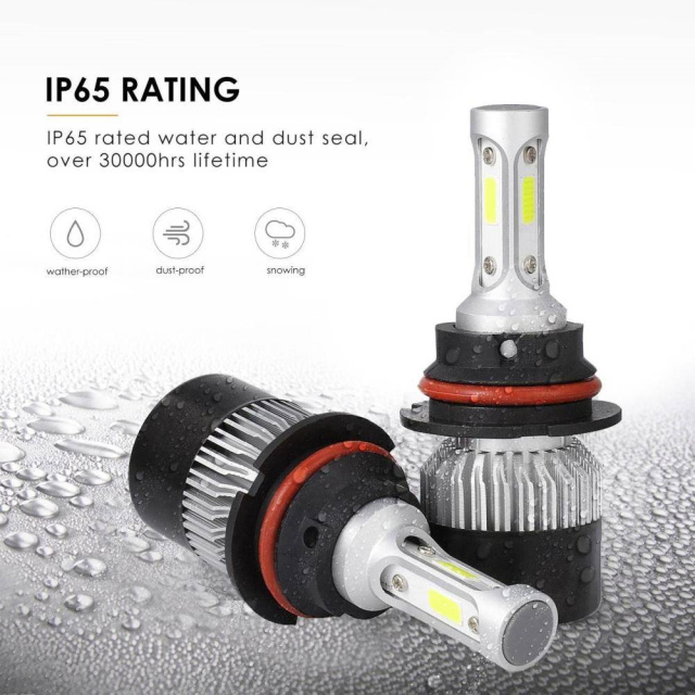 2 PCS 9007 LED Headlight Bulb COB Lntegrated LED Car Headlights Pure White