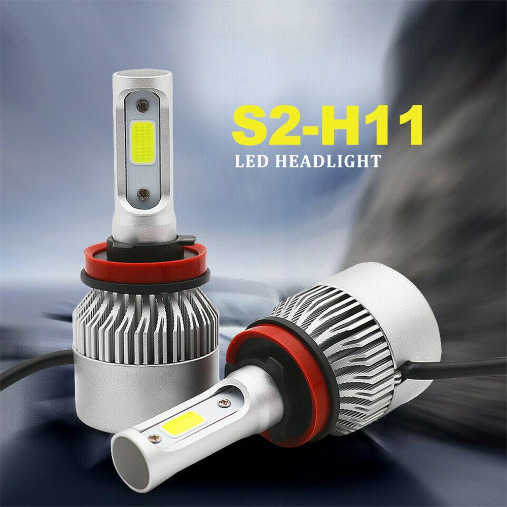 4PCS Combo 9005 H11 LED Headlight Bulb High Low Beam 6000K White Conversion Kit