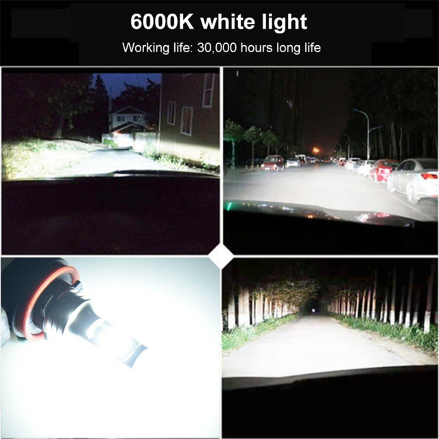 2PCS 80W 9006 Car LED Fog Light Bulb
