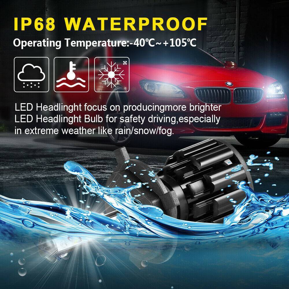 4PCS H4 9003 HB2 4-Side LED Headlight Bulbs Conversion Kit High Low Beam 6000K