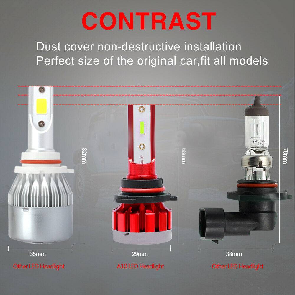 4X 10000K Blue 9005 9006 COMBO CSP LED Headlight Bulbs 120W 32000LM Hi Low Beam