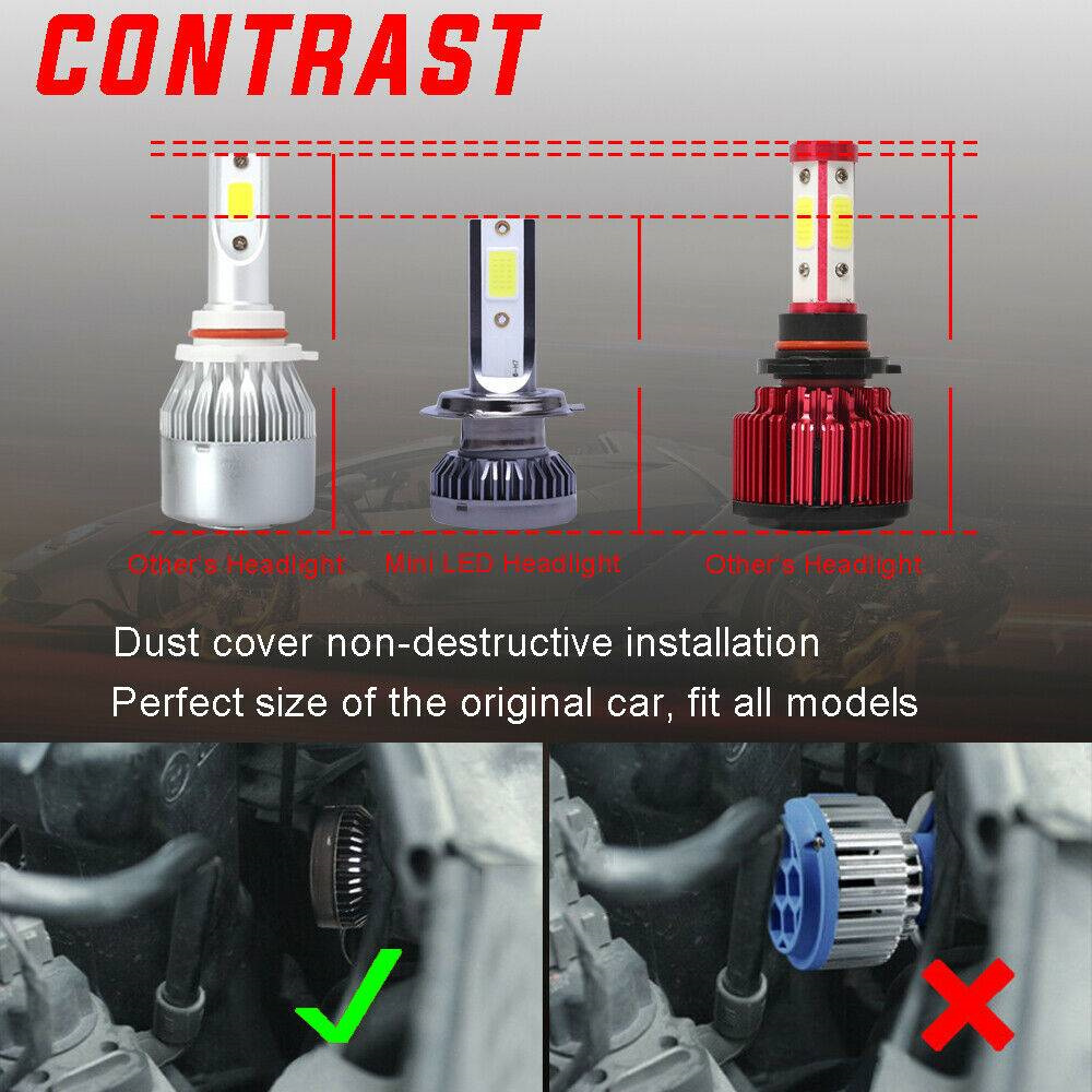 2x H7 LED Headlight Bulb Kit High/Low Beam 8000K Super Blue 26000LM Light Bulb