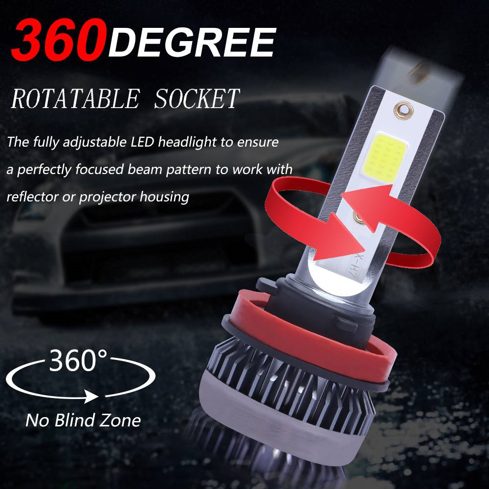 2xMini H11 H8 H9 1100W 22000LM LED Headlight Bulbs Lamp Low Beam 6000K Headlamp