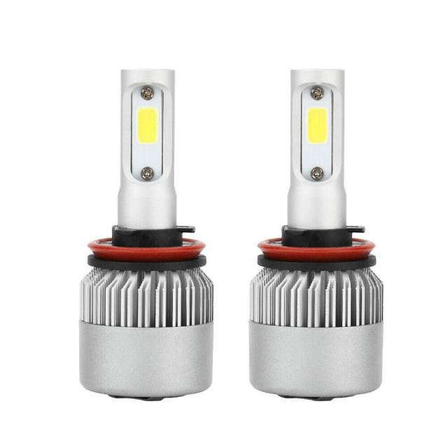 2PCs S2 H11 H9 H8 LED Headlight Low Beam Bulbs CREE 6000K White Conversion Kit