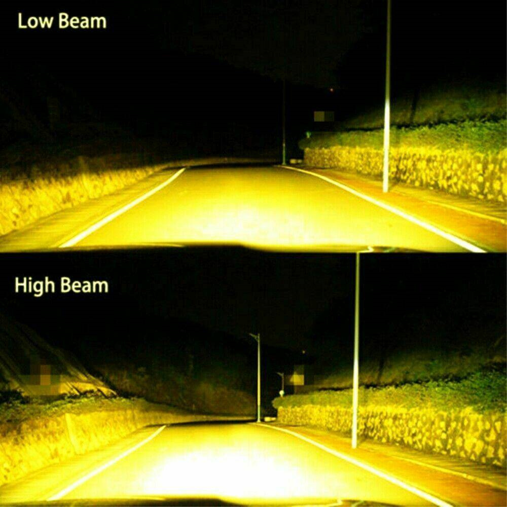 2X H7 LED Headlight Bulb Conversion Kit High Low Beam 3000K Yellow 20000LM