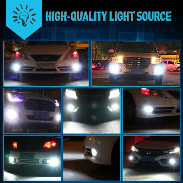 2X H11 LED Fog light H8 H9 H16 Kit 4000LM Driving Bulb High Power 6000K White