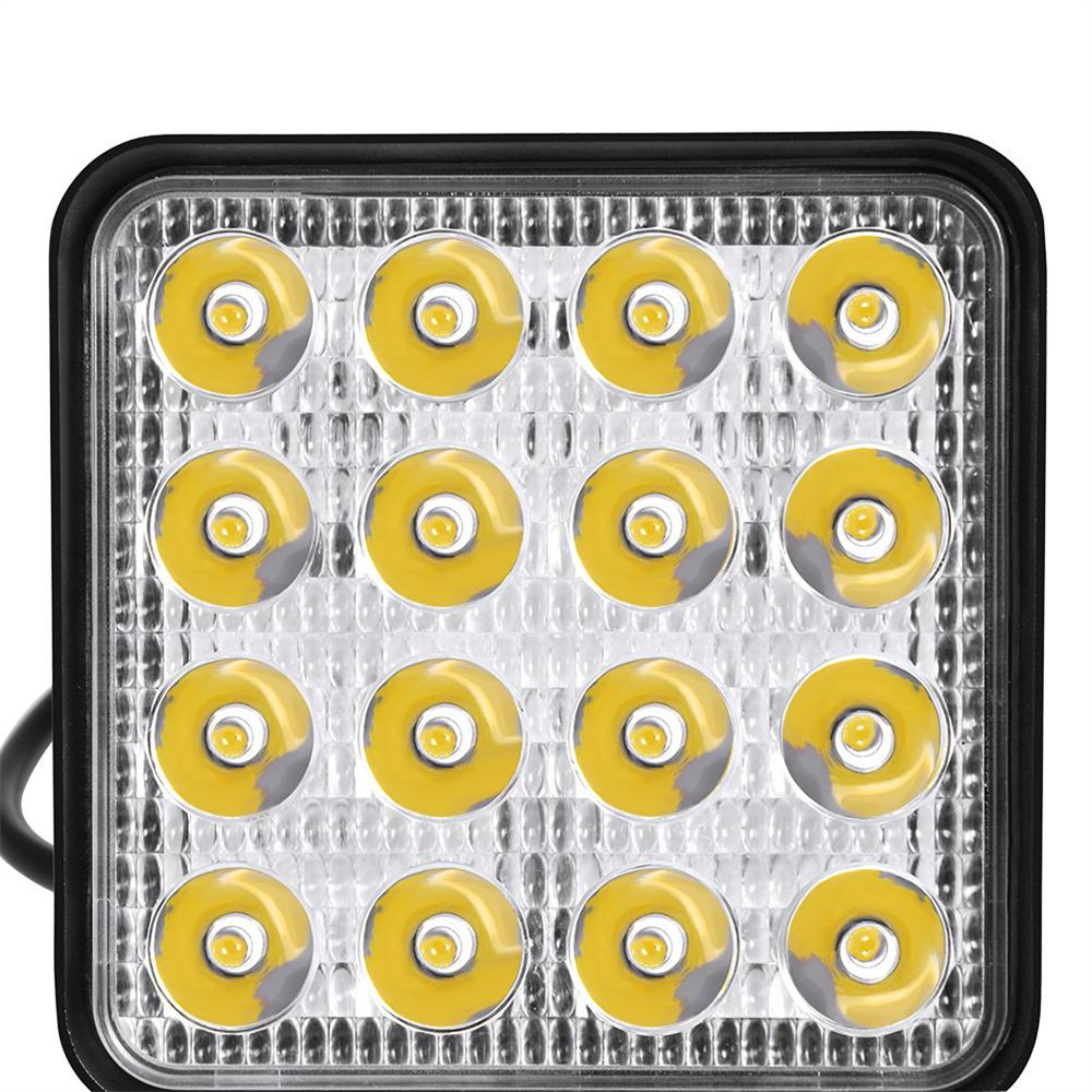 Square 48W LED Work Light 12V 24V Off Road Flood Spot Lamp For Car Truck SUV