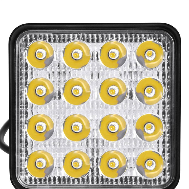 Square 48W LED Work Light 12V 24V Off Road Flood Spot Lamp For Car Truck SUV