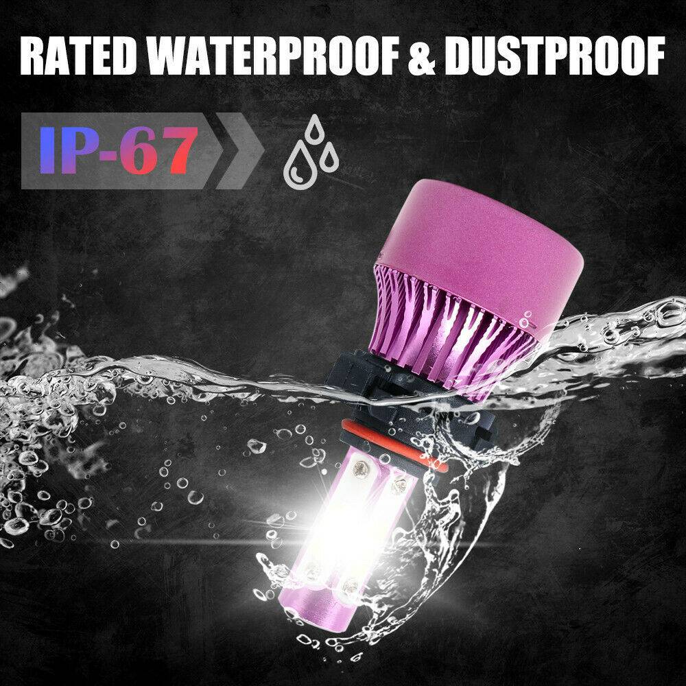 2PCS 4 Sides LED Headlight 5202 Fog Light Hi/Lo Beams 6000K Bulbs