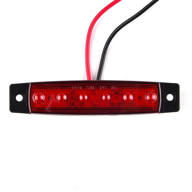 5PCS 3.8inch 6 LED Car Warning Light Red Light