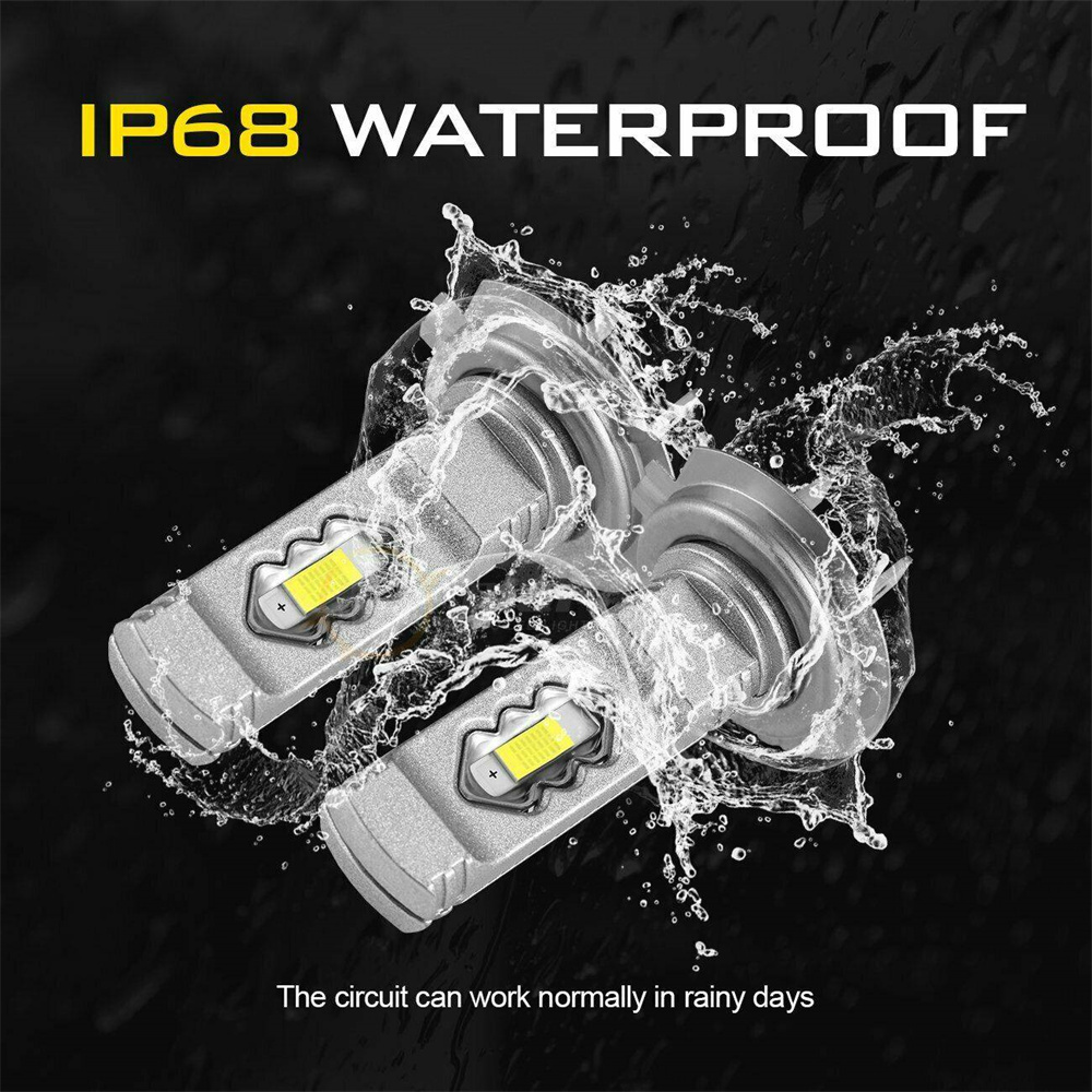 2X H7 LED Headlight Bulb Conversion Kit High Low Beam 3000K Yellow 20000LM