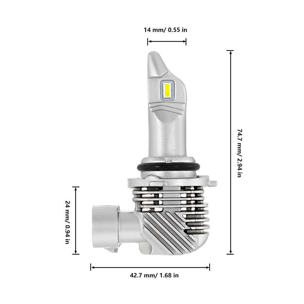 2Pcs 9006 LED Headlight Bulbs High Beam Conversion Kit 6000K Bright White