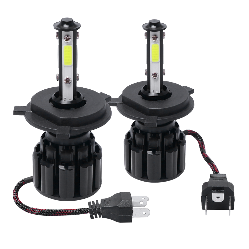 4PCS H4 9003 HB2 4-Side LED Headlight Bulbs Conversion Kit High Low Beam 6000K