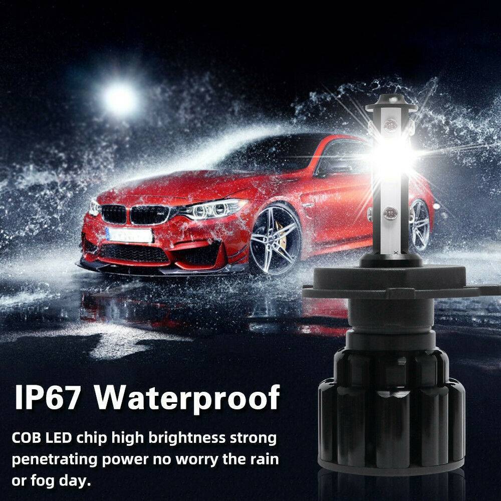 4PCS H4 9003 HB2 4-Side LED Headlight Bulbs Conversion Kit High Low Beam 6000K