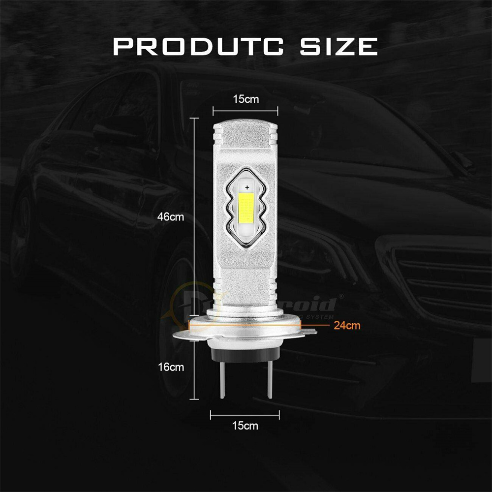 2X H7 LED Headlight Bulb Conversion Kit High Low Beam 3000K Yellow 20000LM