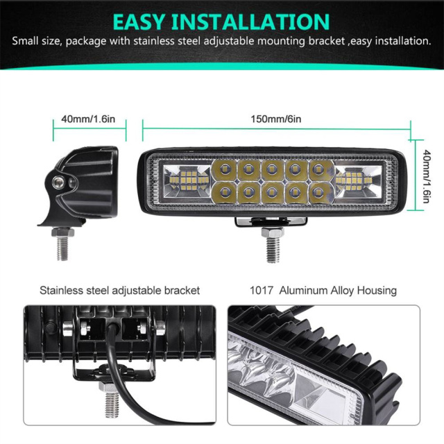 18W LED Word Car Light LED Work Light Floodlight Offroad Headlight US