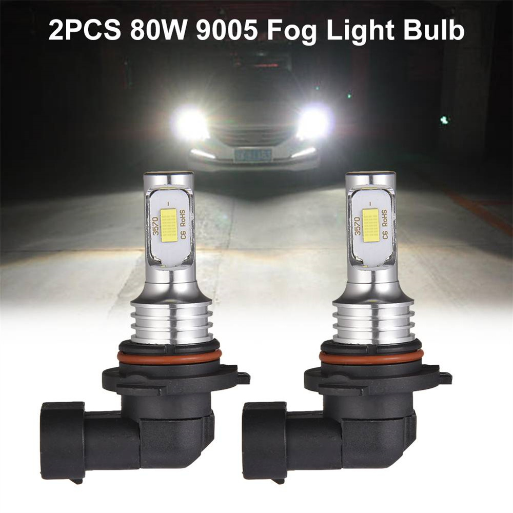 2PCS 80W 9005 Car LED Fog Light Bulb