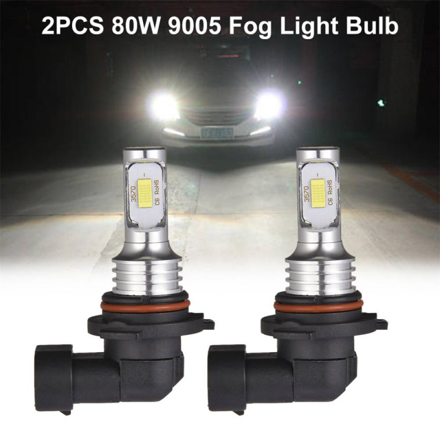 2PCS 80W 9005 Car LED Fog Light Bulb