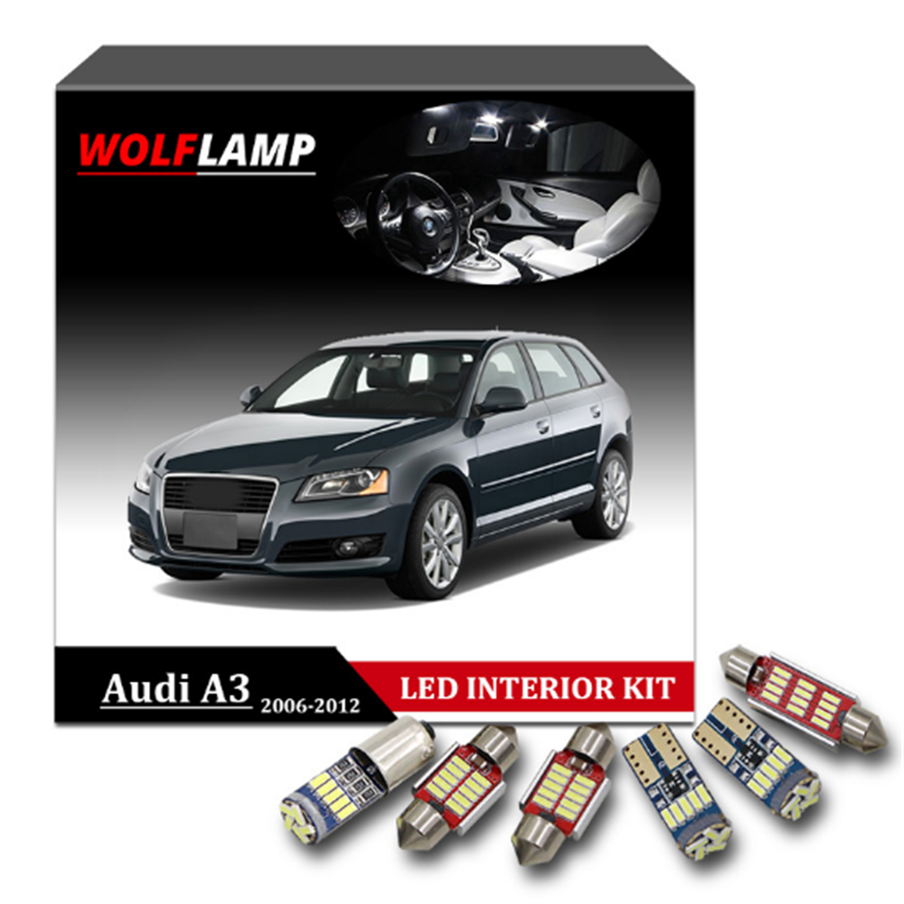 16Pcs White Canbus LED Interior Car Lights Kit For 2006-2012 Audi A3 8P