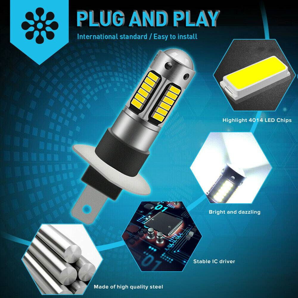 2Pcs H1 LED Headlight Bulbs Conversion Kit Hi/Low Beam Fog Light 35W White
