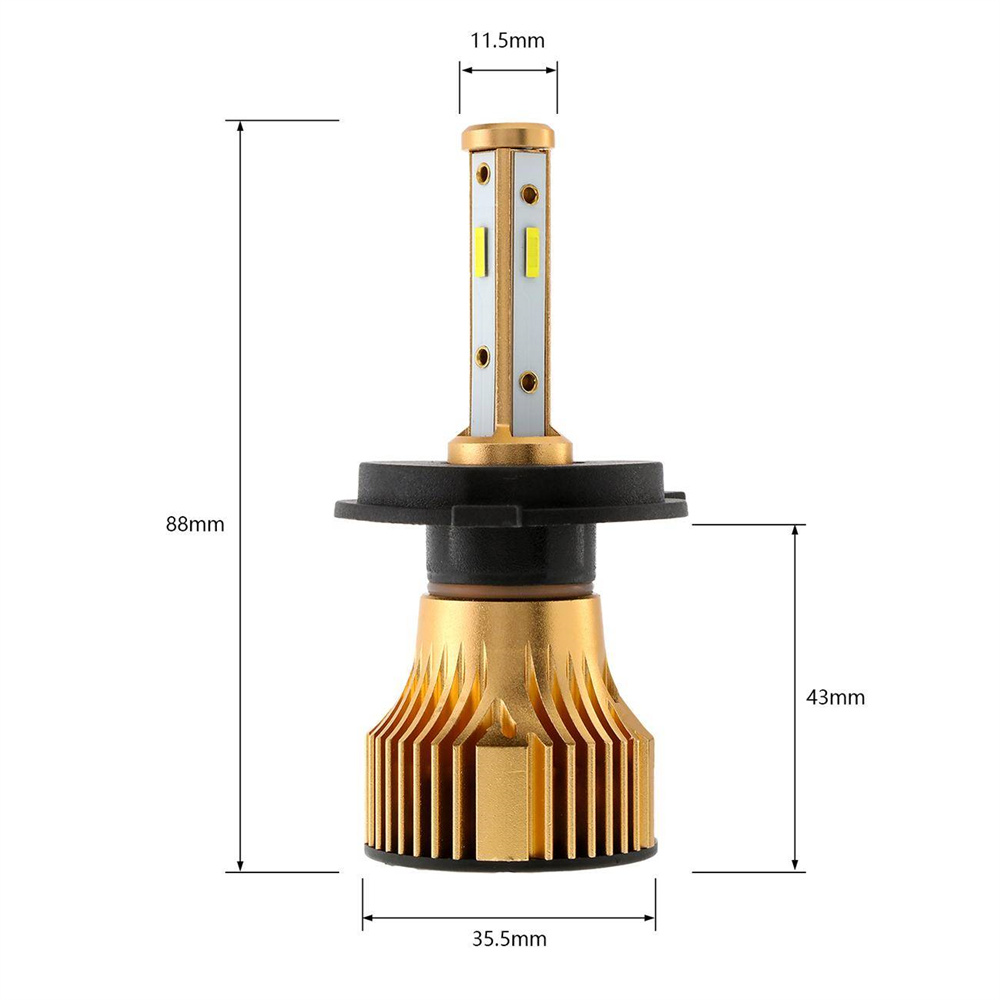 2 PCS H4 LED Headlight Bulb Lntegrated LED Car Headlights White Light