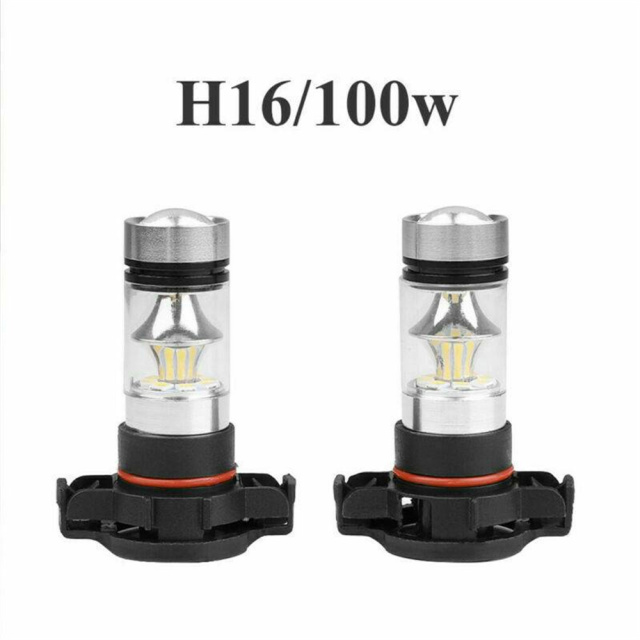 2PCS H16/5202/2504 LED Xenon Headlight / Fog Light Kit 6000K WHITE 100W