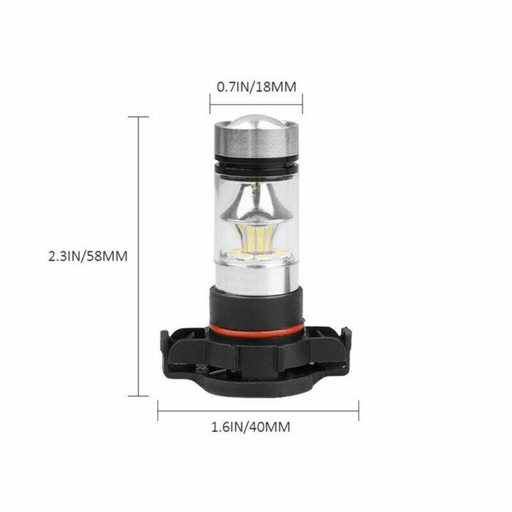 2PCS H16/5202/2504 LED Xenon Headlight / Fog Light Kit 6000K WHITE 100W
