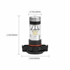 2PCS H16/5202/2504 LED Xenon Headlight / Fog Light Kit 6000K WHITE 100W