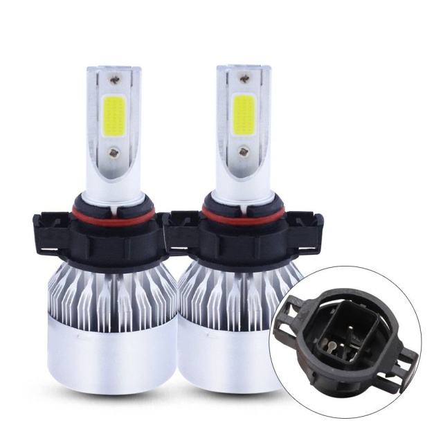 2x 5202/H16/9009 100W COB LED Headlight Bulbs High Low Beam Fog Light White