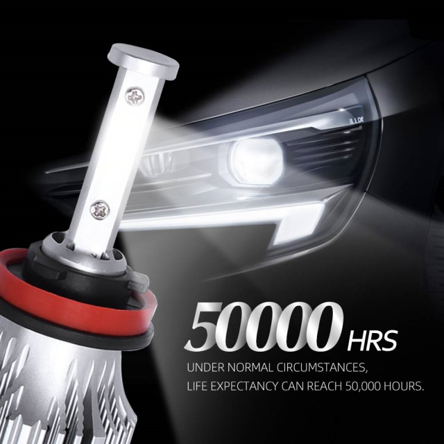 2 PCS H11/H8/H9 LED Headlight Light Bulb 4 Side Led Car Headlight White