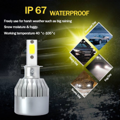 2x H3 3000K Yellow Fog Light LED Headlight Conversion Kit High Low Beam Bulbs