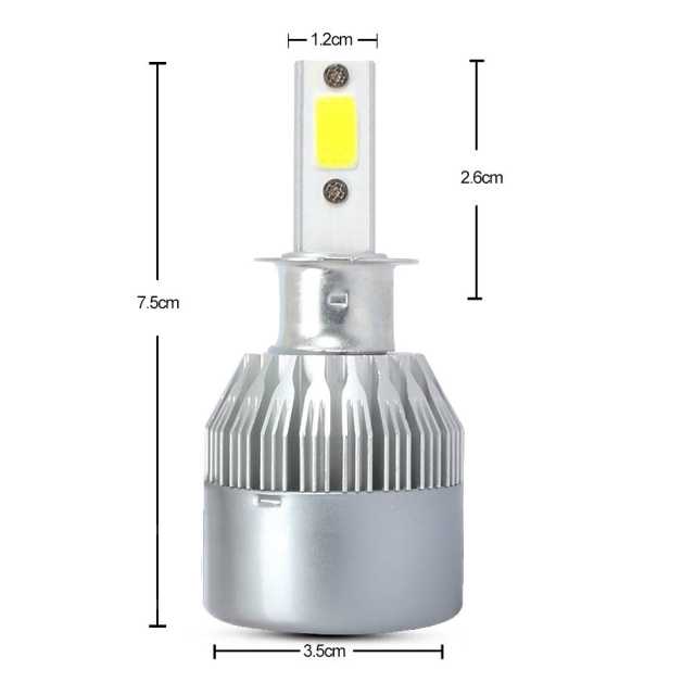 2x H3 3000K Yellow Fog Light LED Headlight Conversion Kit High Low Beam Bulbs