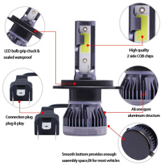 2PCS Mini H4 High Power LED HeadLight Bulbs High Low Beam 6000K